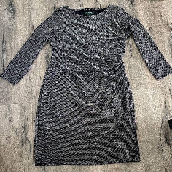 Ralph Lauren Dresses & Skirts - Ralph Lauren Black and Silver Long Sleeve Dress